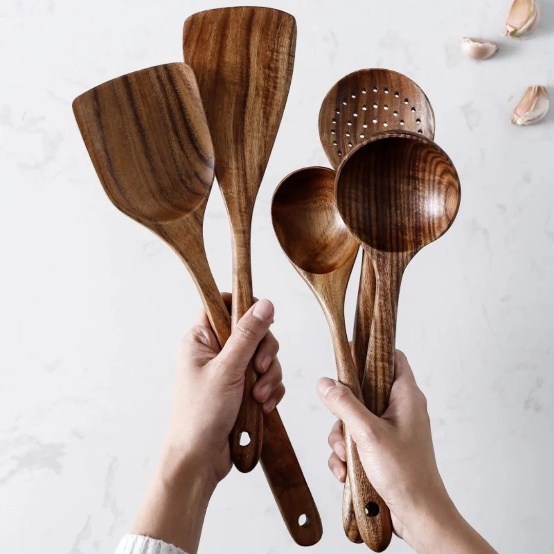 Küchenutensilien-Set aus Walnussholz (5-teilig)